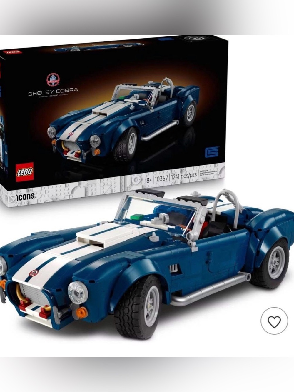 LEGO Blue and White Shelby Cobra Convertible Building Set New Sealed
